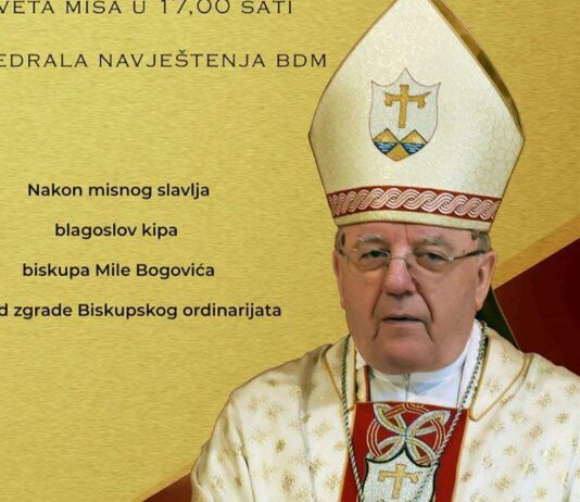 Sutra u Gospiću blagoslov kipa prvog Gospićko-senjskog biskupa mons. Mile Bogovića